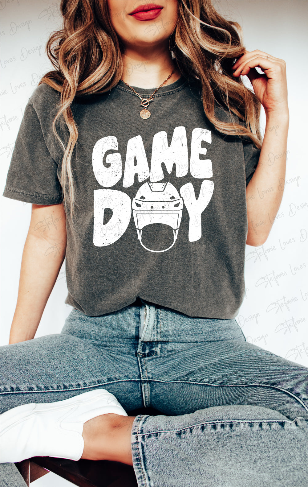 Game Day Hockey Helmet png, Distressed Game Day png, Digital Design, Hockey