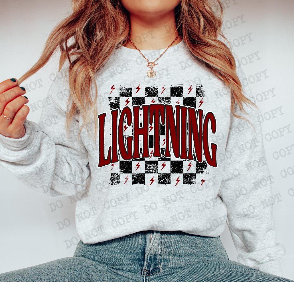 LIGHTNING Checkered Rag MAROON