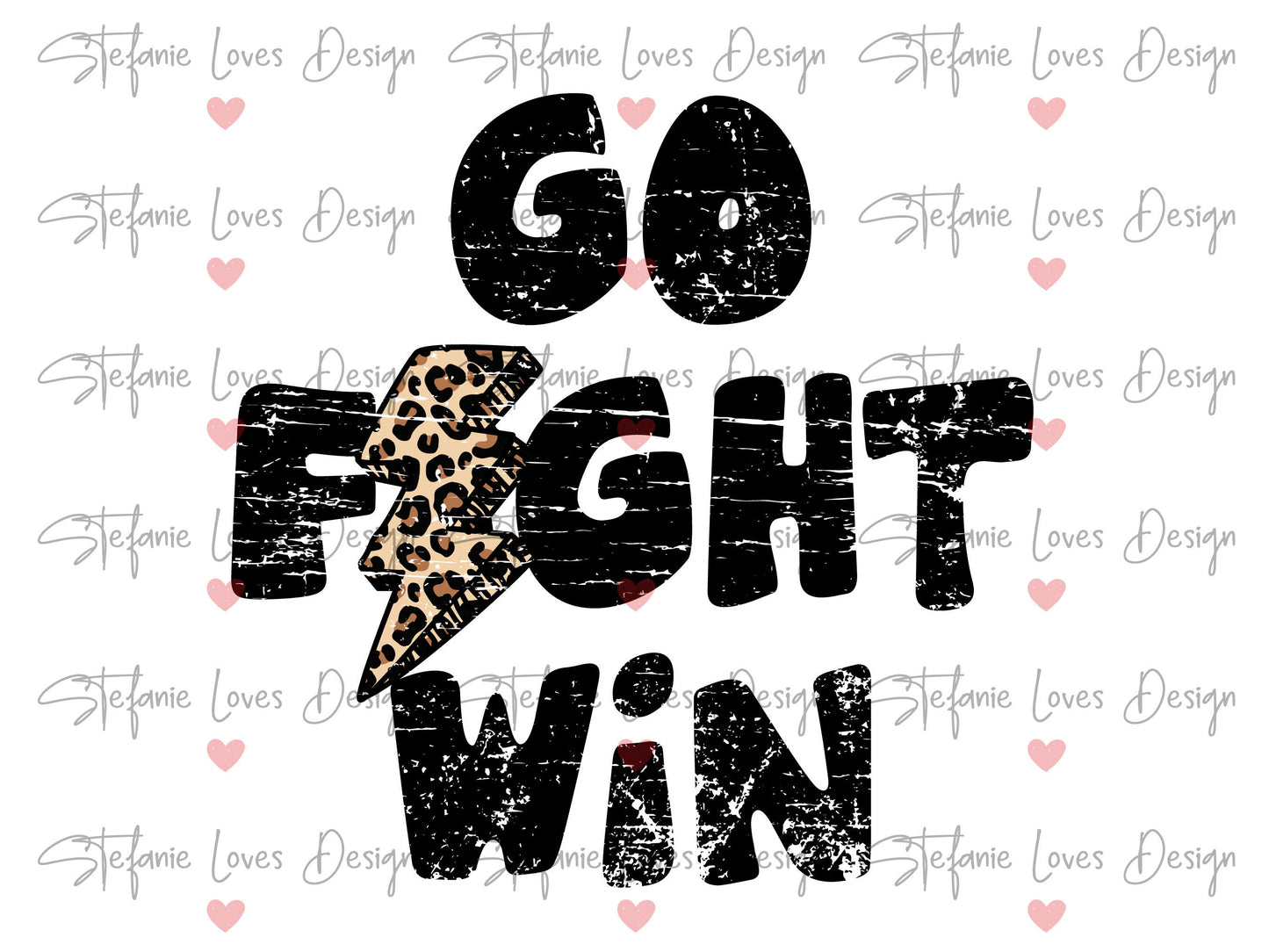 Go Fight Win Distressed Lightning Bolt PNG, Leopard Lightning Bolt png, Game Day