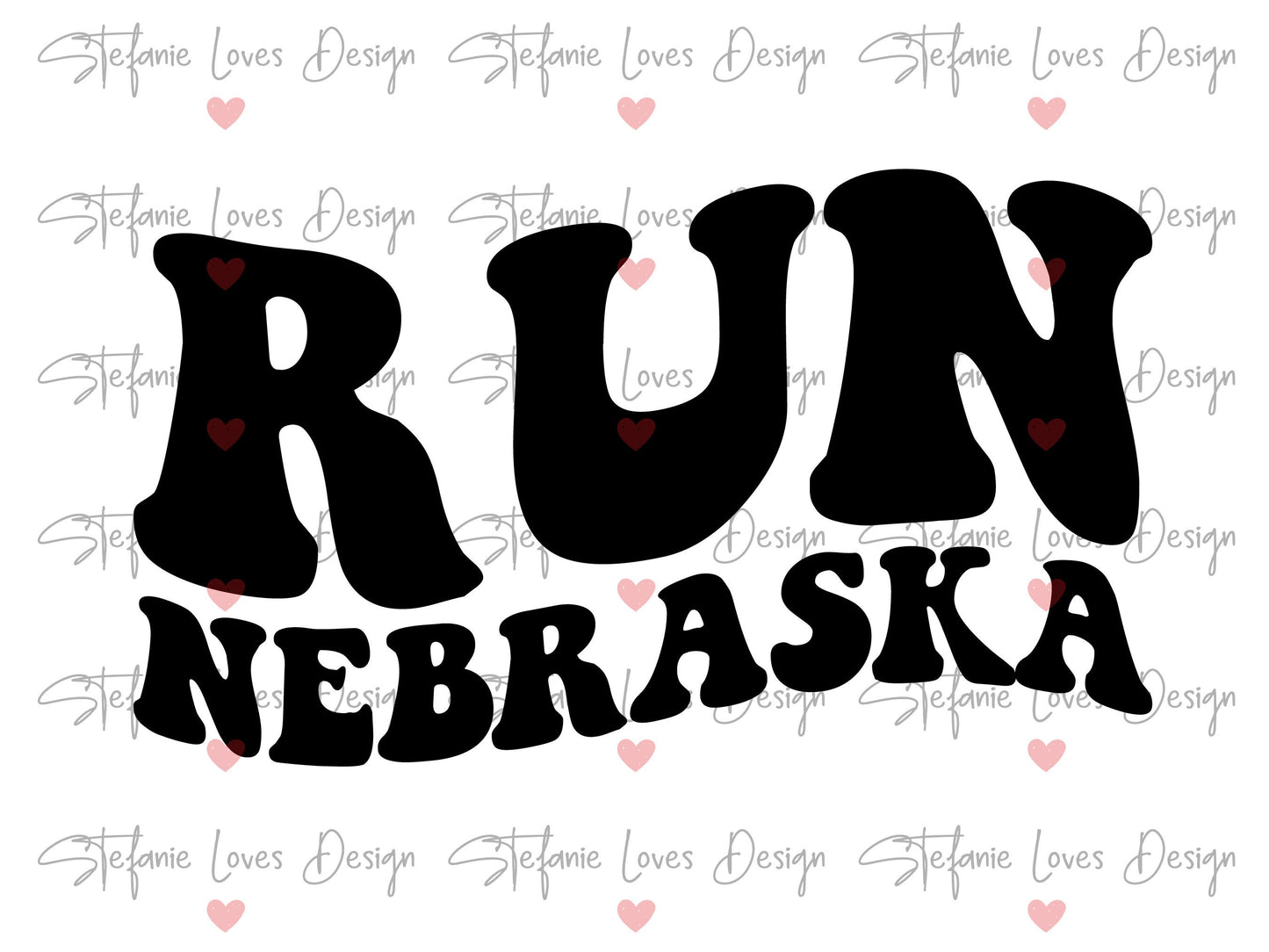 Run Nebraska svg, Running svg, Wavy Letters Svg, Nebraska, Digital Design