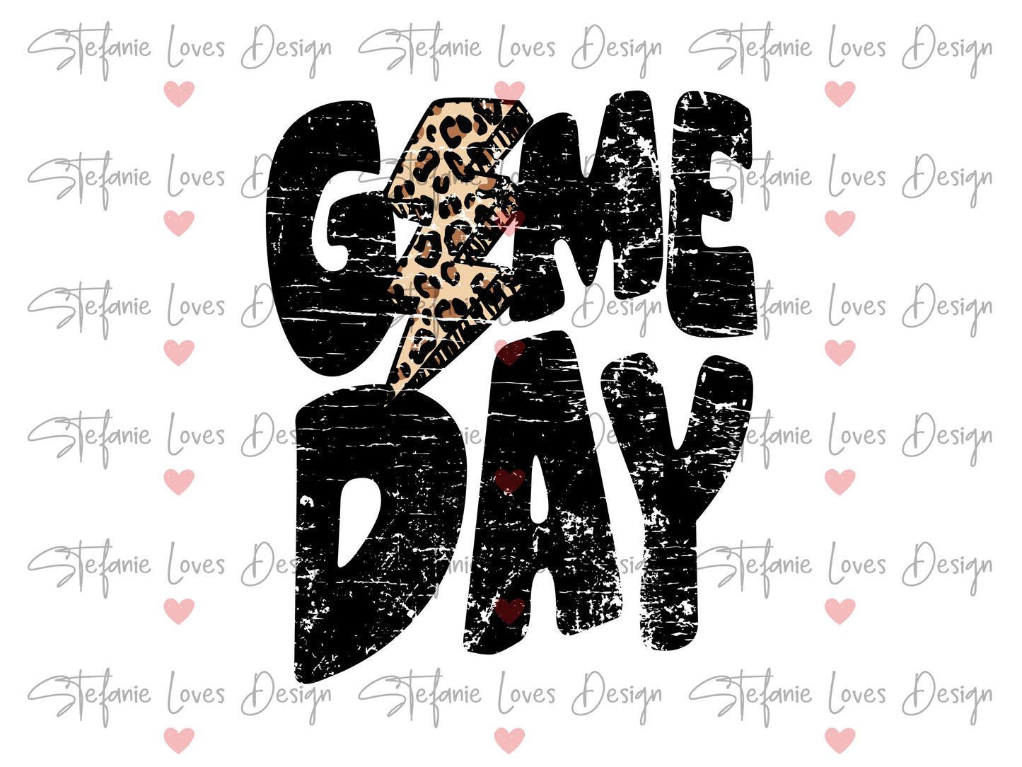 Game Day Lightning Bolt png, Distressed Game Day png, Sports png, Digital Design