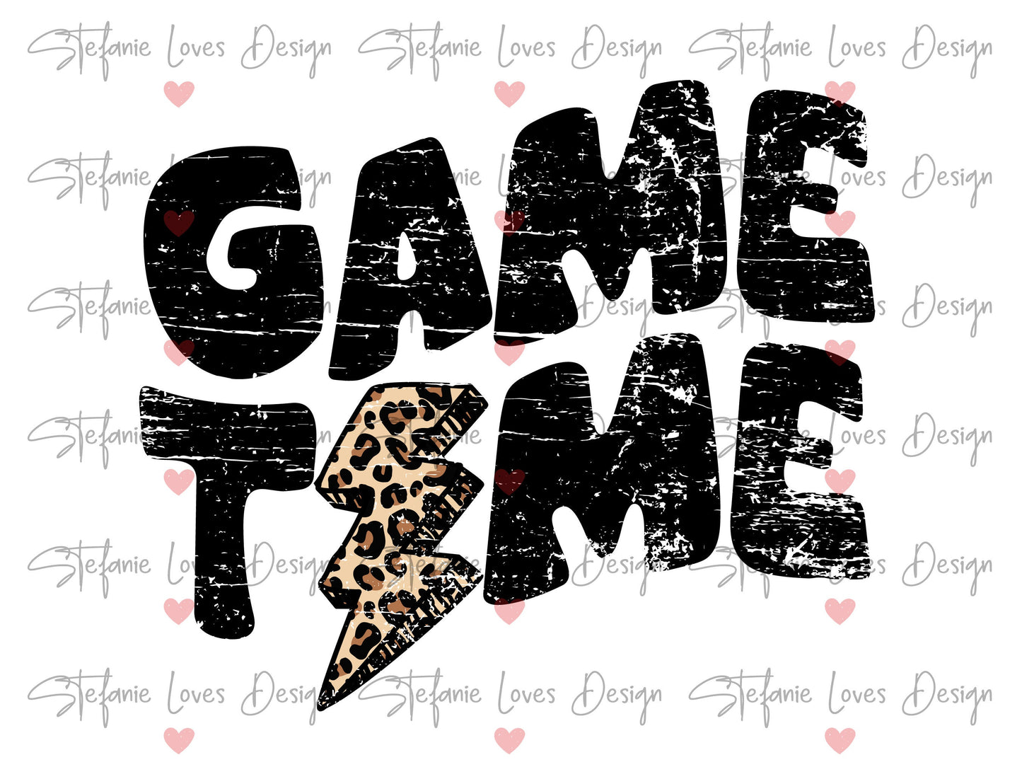 Game Time Lightning Bolt png, Distressed Game Day png, Sports png, Digital Design