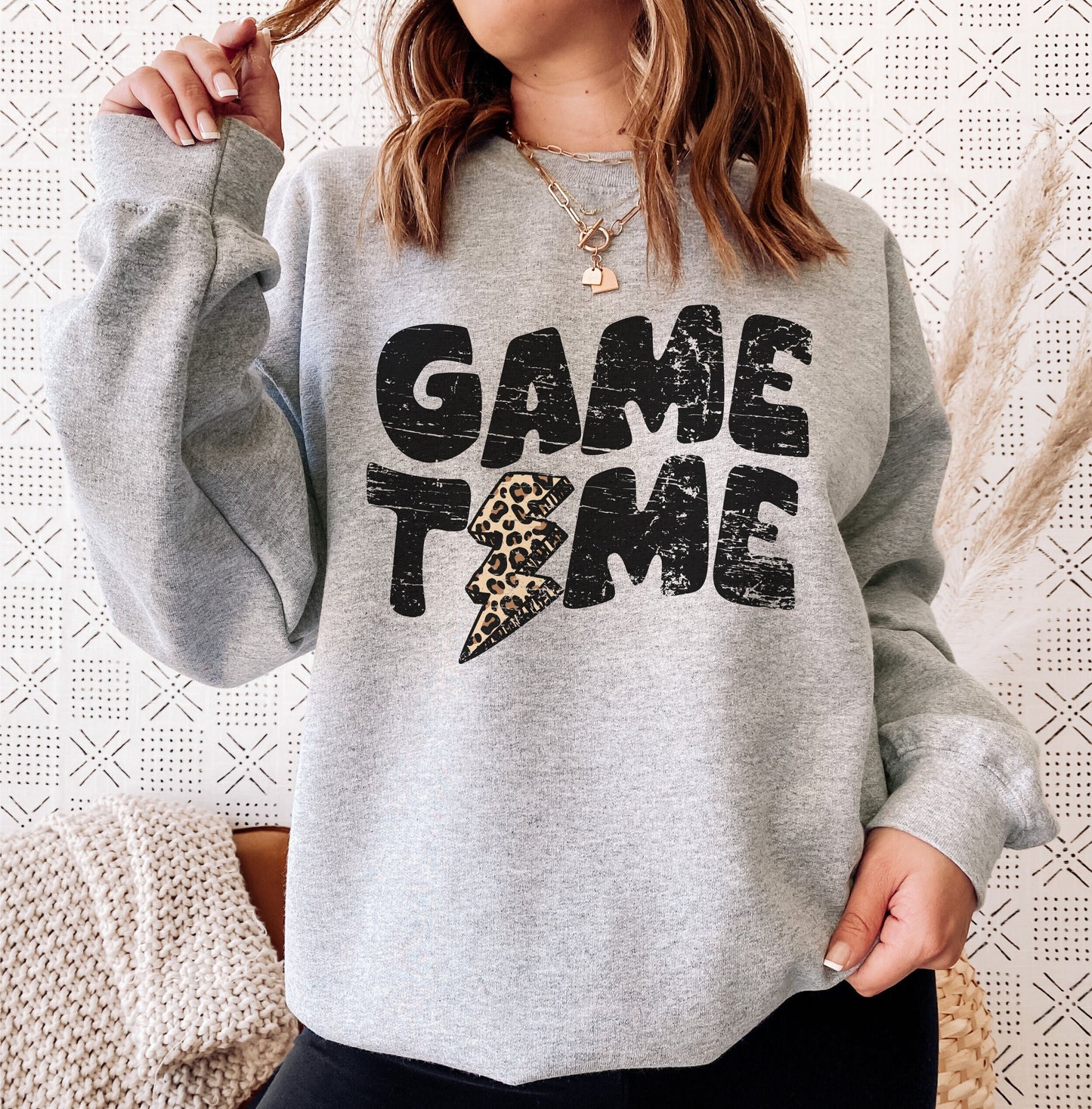 Game Time Lightning Bolt png, Distressed Game Day png, Sports png, Digital Design