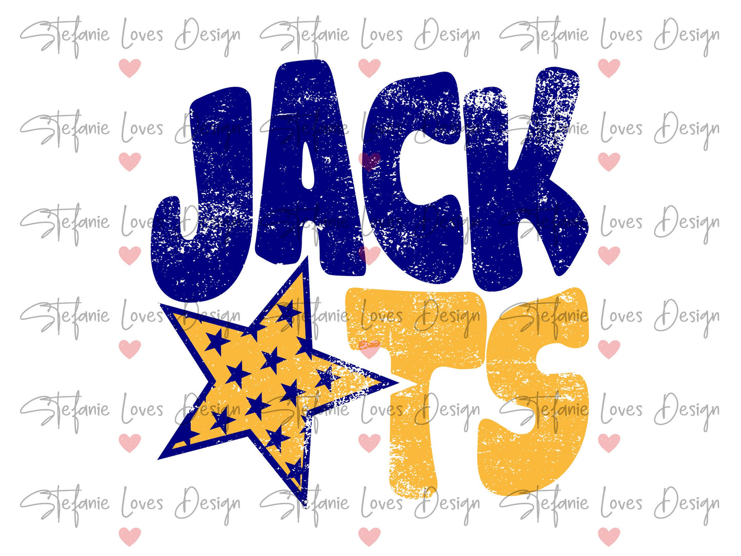Jackets Distressed Star PNG, Jackets png, Retro Letter Digital Design Navy and Gold