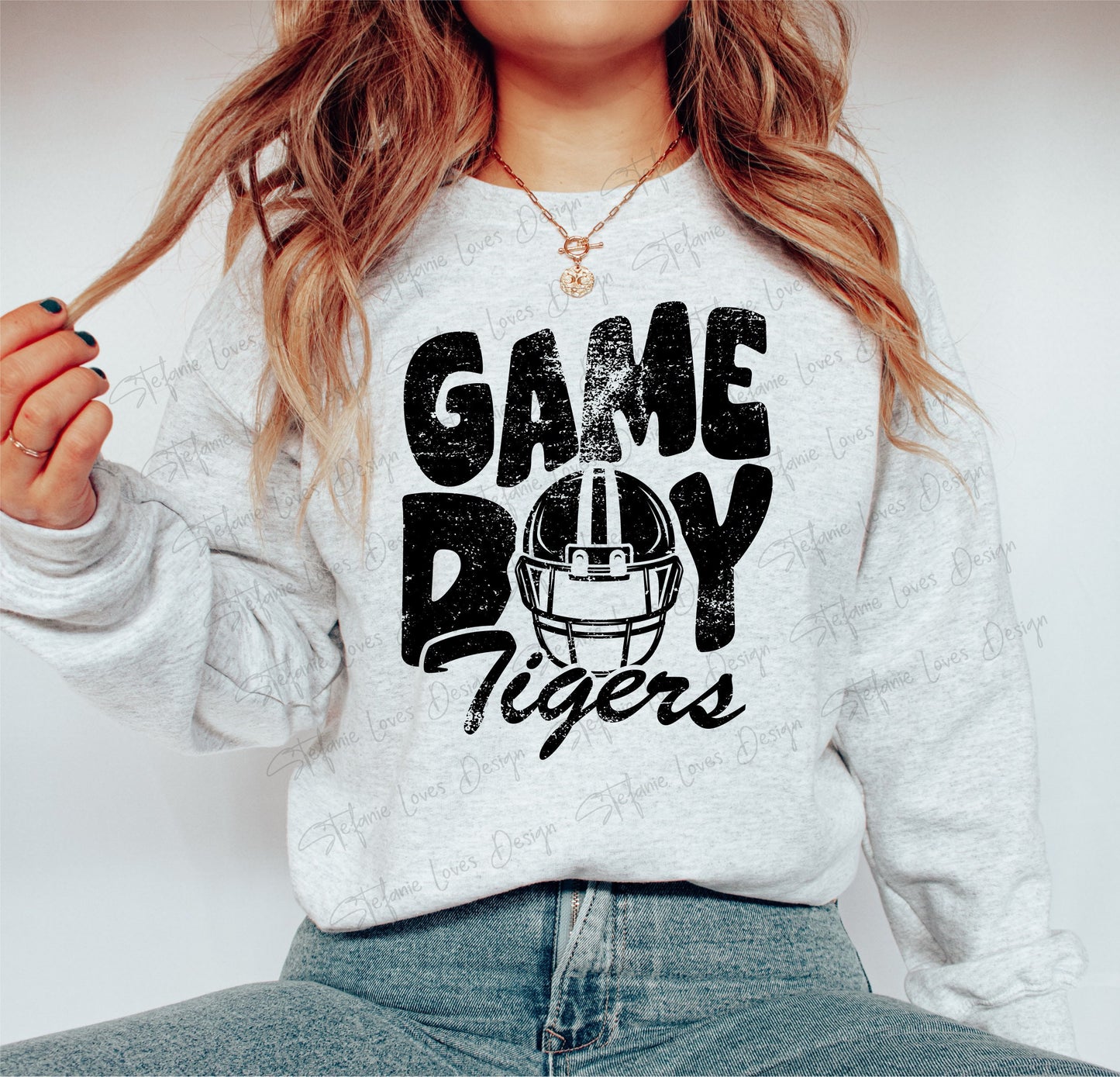 Game Day Tigers png, Distressed Game Day Helmet png, Game Day Football Helmet