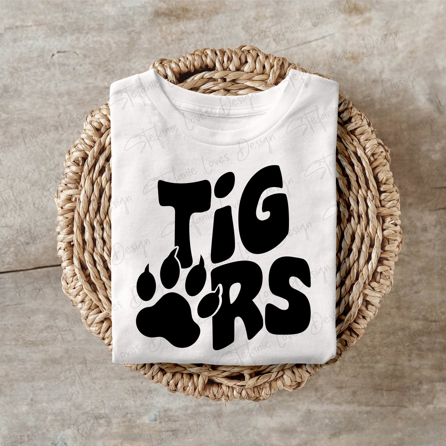 Tigers SVG, Tigers Retro Wavy Letter Digital Design