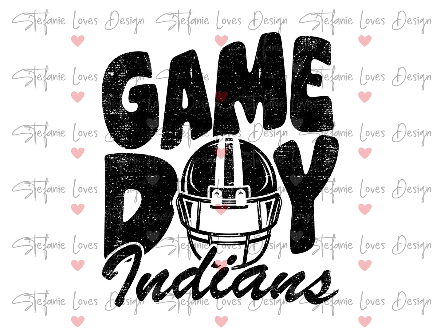 Game Day Indians png, Distressed Game Day Helmet png, Game Day Football Helmet