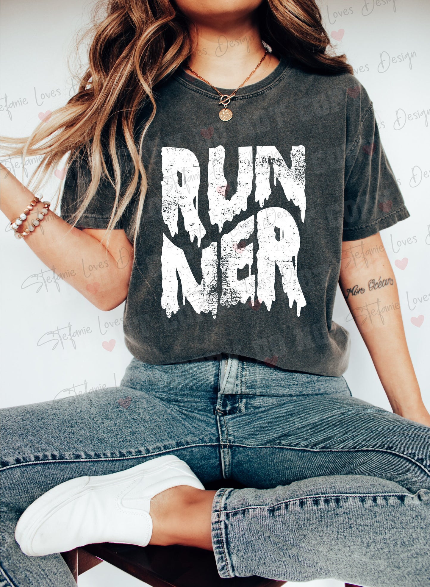 RUNNER HALLOWEEN Distressed Digital Design, Halloween, Fall, PNG, Digital Download,
