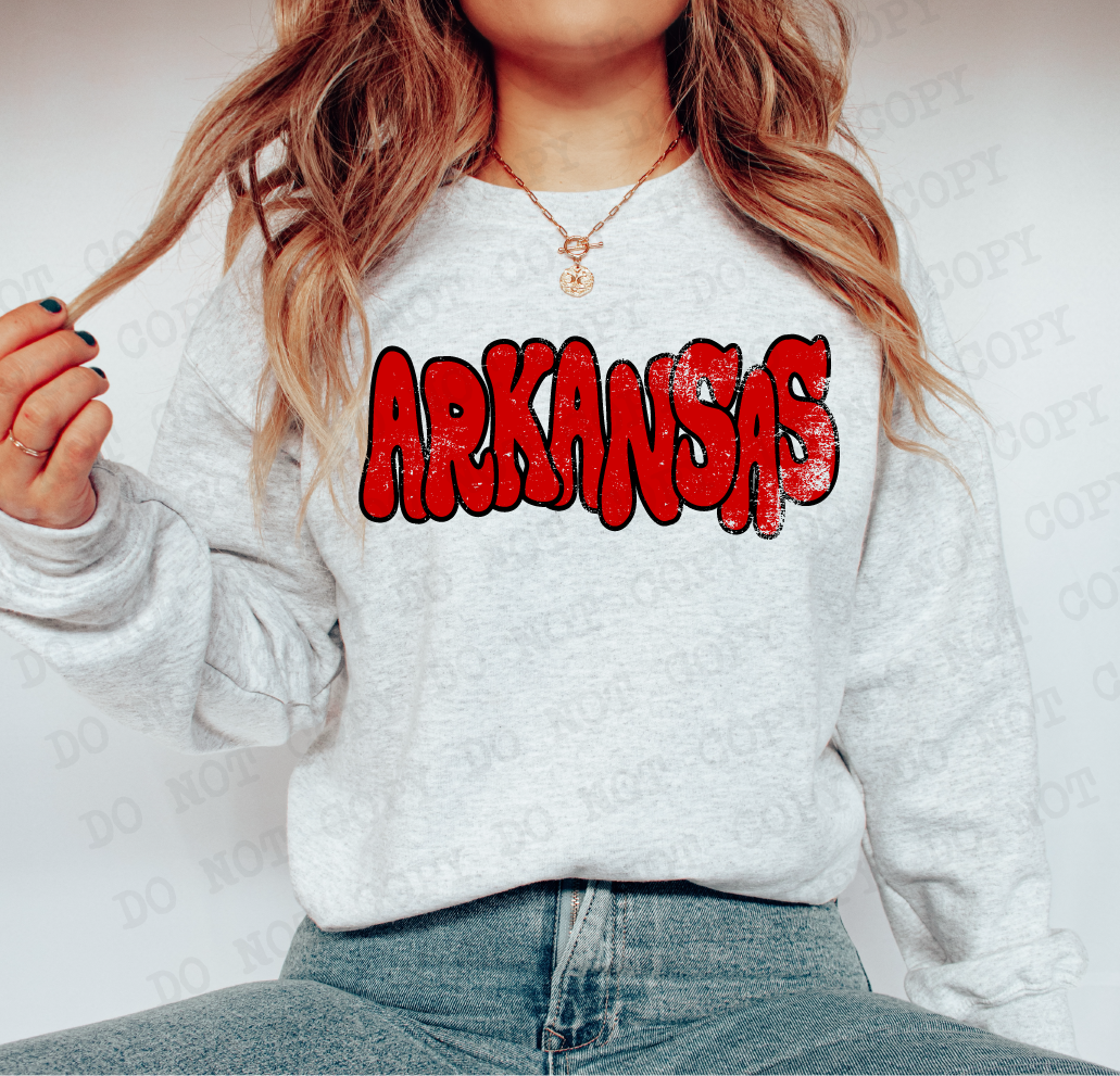Arkansas Wonky Red & Black Digital Design
