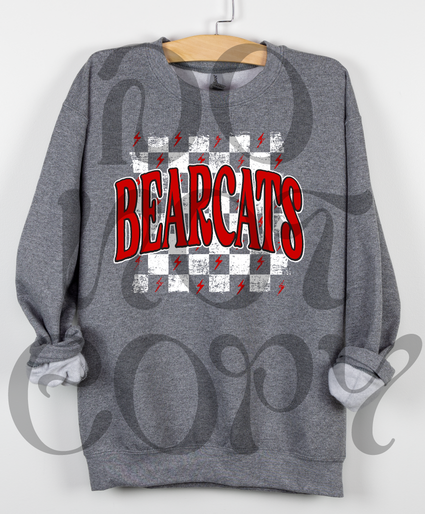 Bearcats Checkered Rag RED WHITE CHECKERBOARD