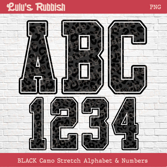 Black Camo Alphabet | Camouflage Letter Set | Digital Download