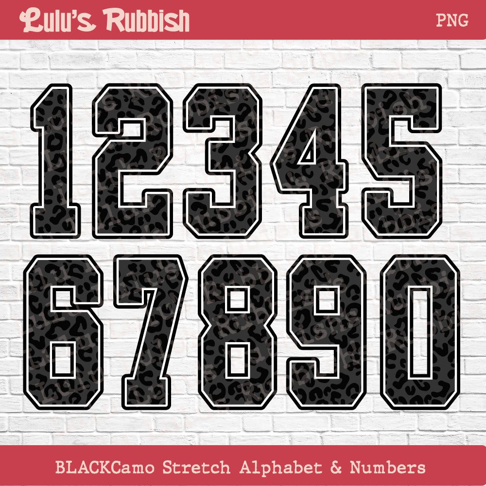Black Camo Alphabet | Camouflage Letter Set | Digital Download