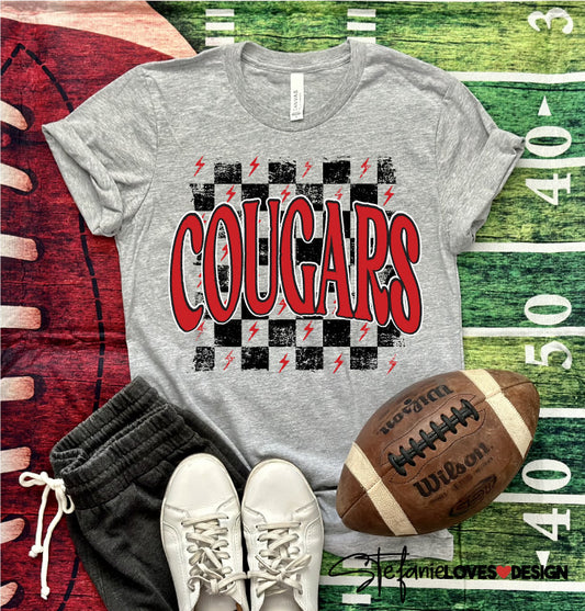 Cougars Checkered Rag Red & Black