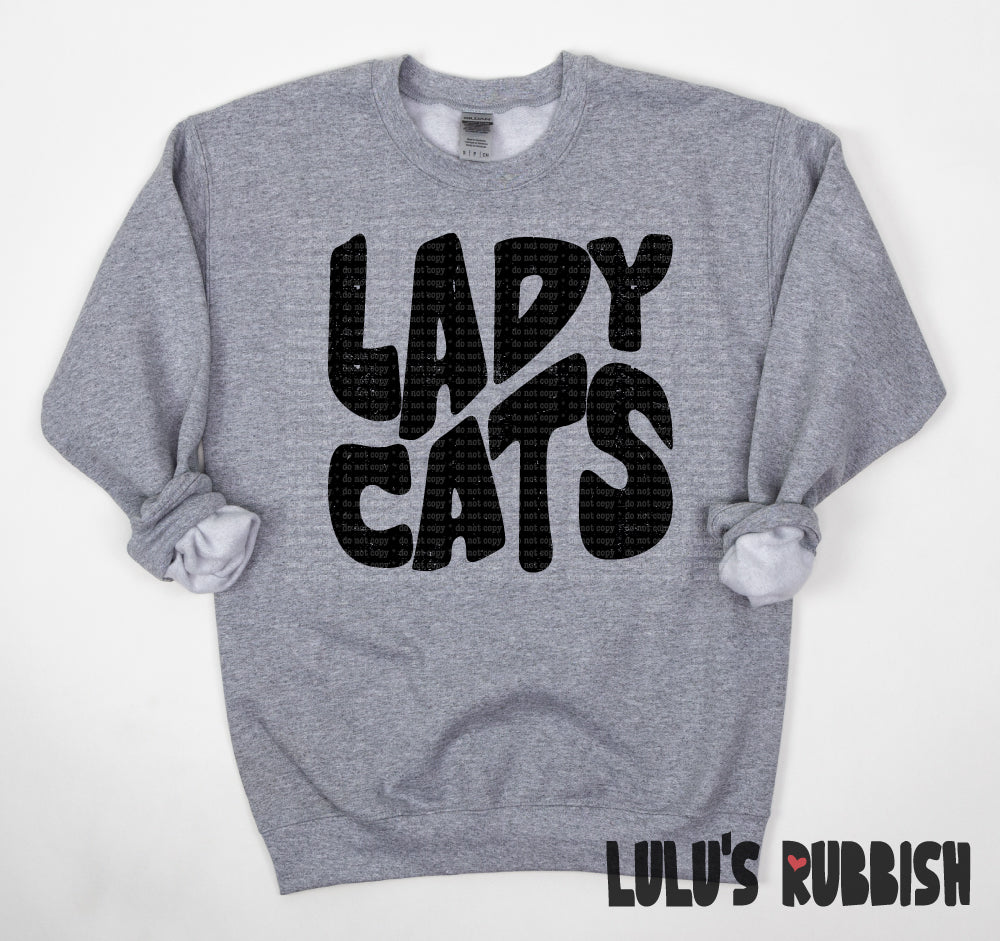 Lady Cats png, Distressed Mascot png, Digital Design