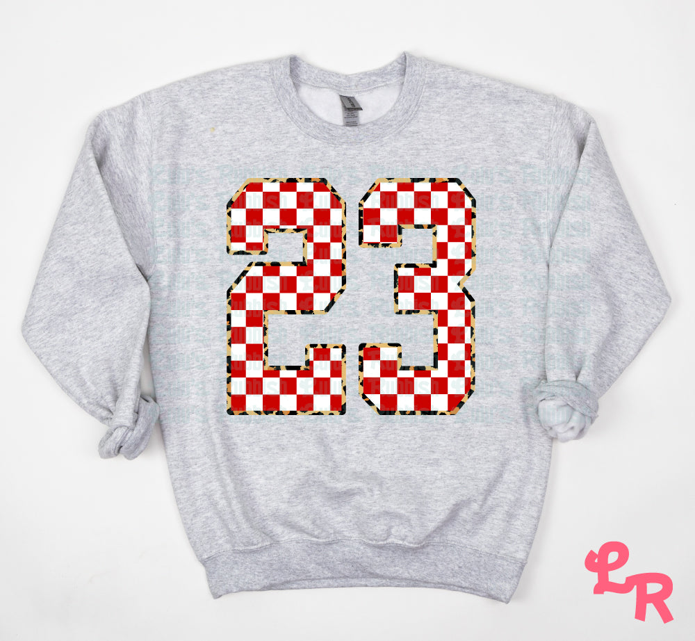 Red & White Stretch Checkered Leopard Border Alphabet PNG | Printable Letters Digital Download