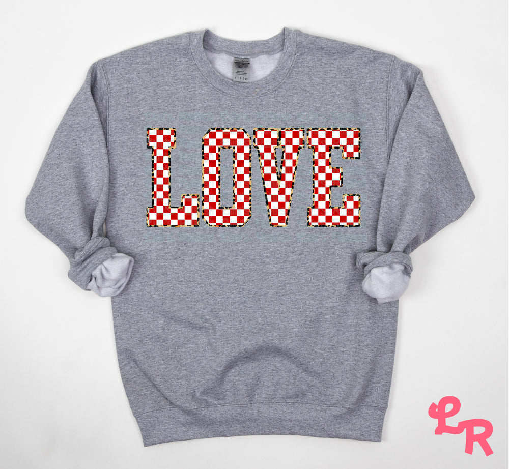 Red & White Stretch Checkered Leopard Border Alphabet PNG | Printable Letters Digital Download