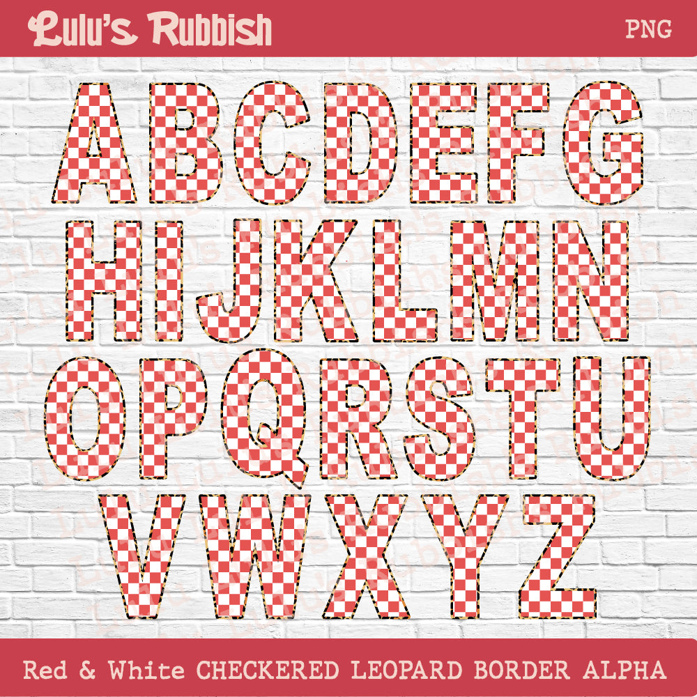 Checkered Leopard Alphabet | Checkered Letter Set | Digital Download