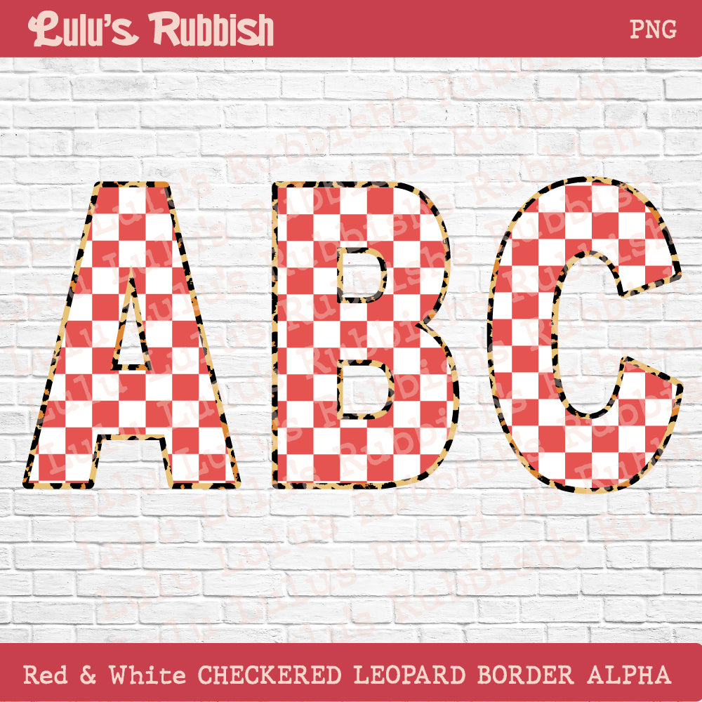 Checkered Leopard Alphabet | Checkered Letter Set | Digital Download