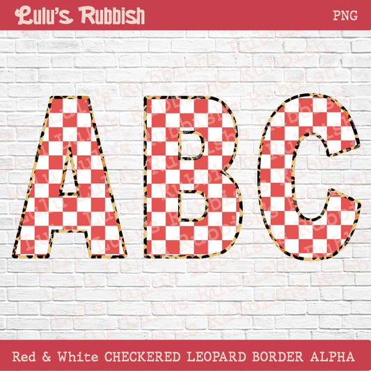 Checkered Leopard Alphabet | Checkered Letter Set | Digital Download