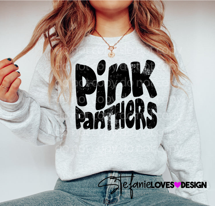 Pink Panthers png, Distressed Mascot png, Digital Design