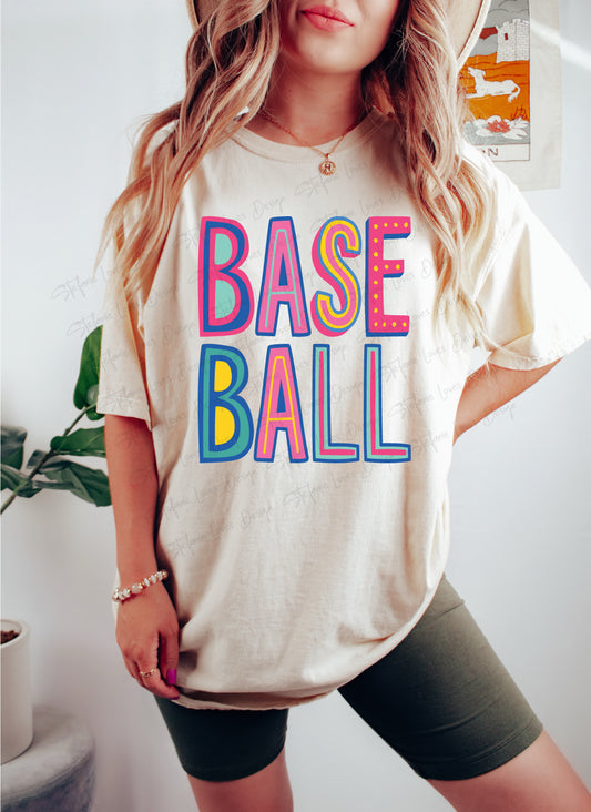 BASEBALL Stacked Cute Font Sublimation Transfer
