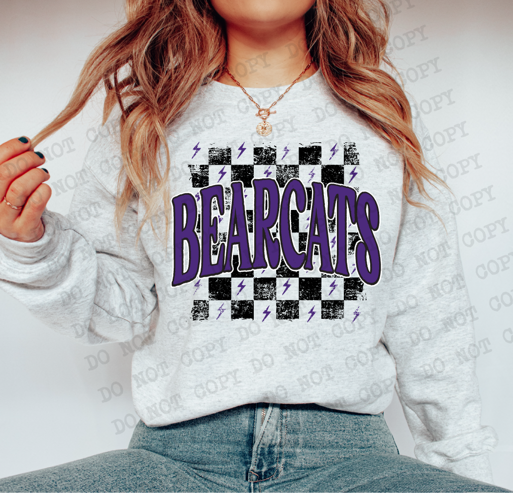 Bearcats Checkered Rag Purple