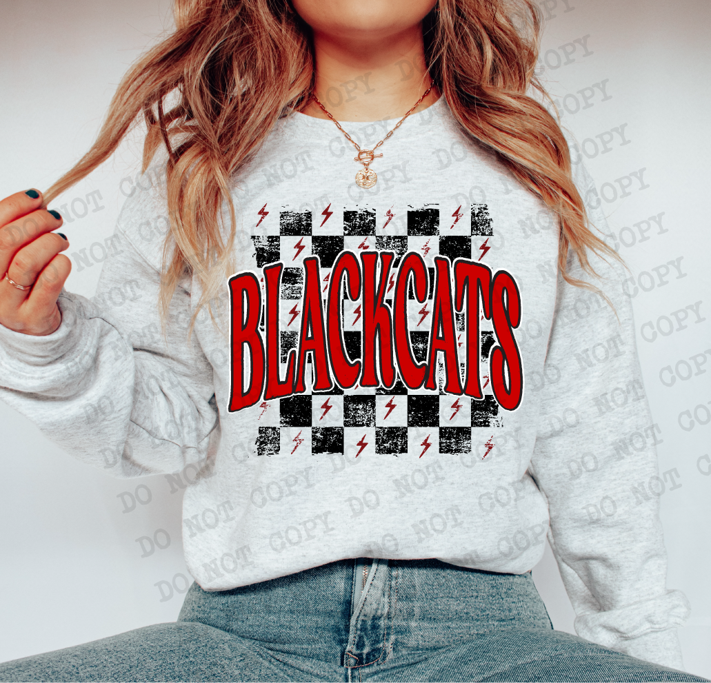 BLACKCATS Checkered Rag RED