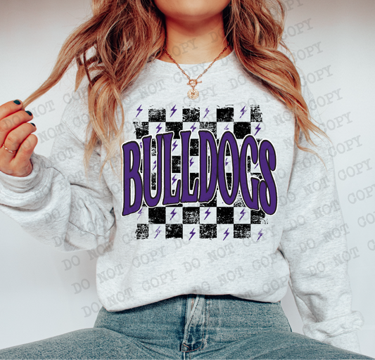 Bulldogs Checkered Rag Purple