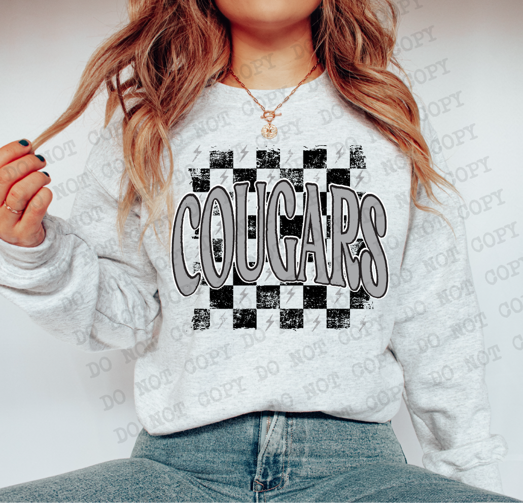 Cougars Checkered Rag Maroon Black & Silver