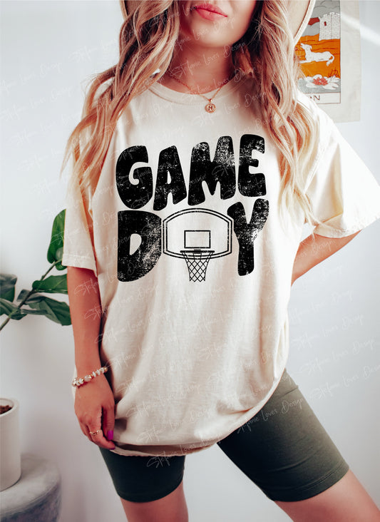 Game Day Basketball Hoop png, Distressed Game Day png, Basketball png