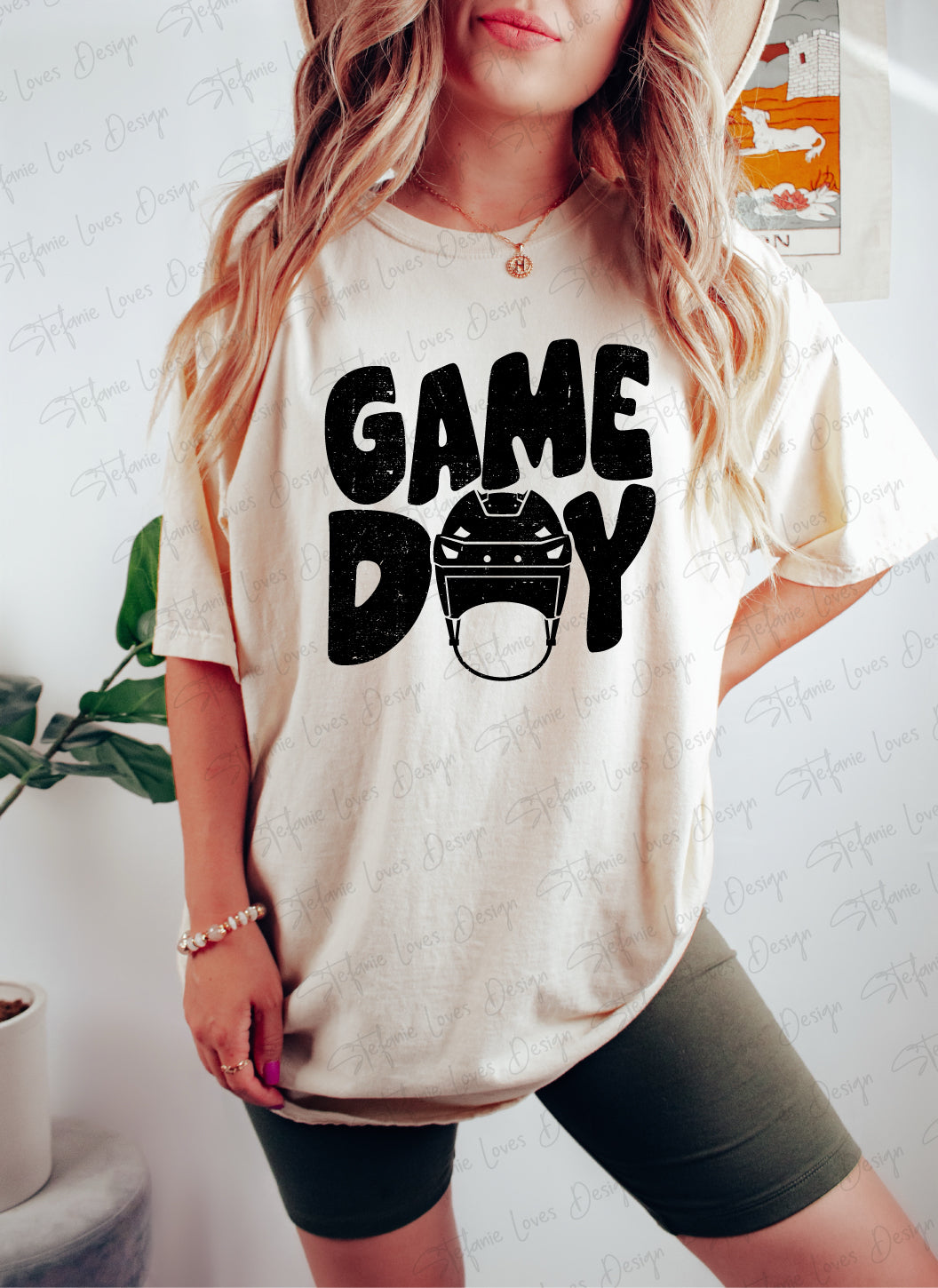 Game Day Hockey Helmet png, Distressed Game Day png, Digital Design, Hockey