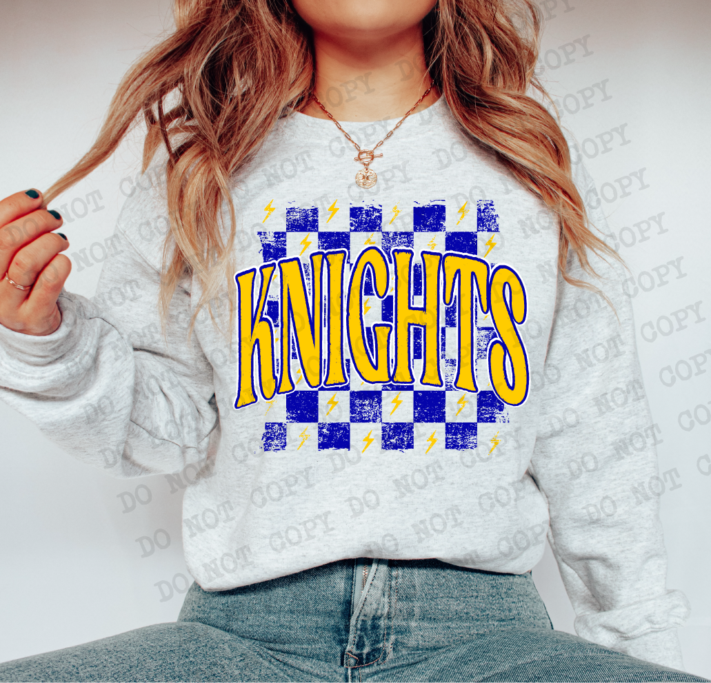 KNIGHTS Checkered Rag Royal & Gold