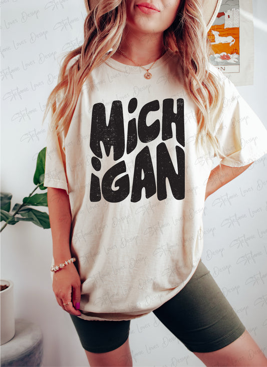 MICHIGAN png, Distressed MICHIGAN png, Digital Design