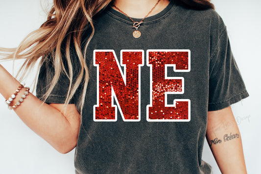 NE Sequins png, Nebraska Sequins Digital Design