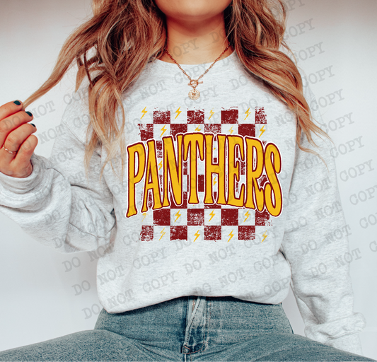 Panthers Checkered Rag Maroon & Gold