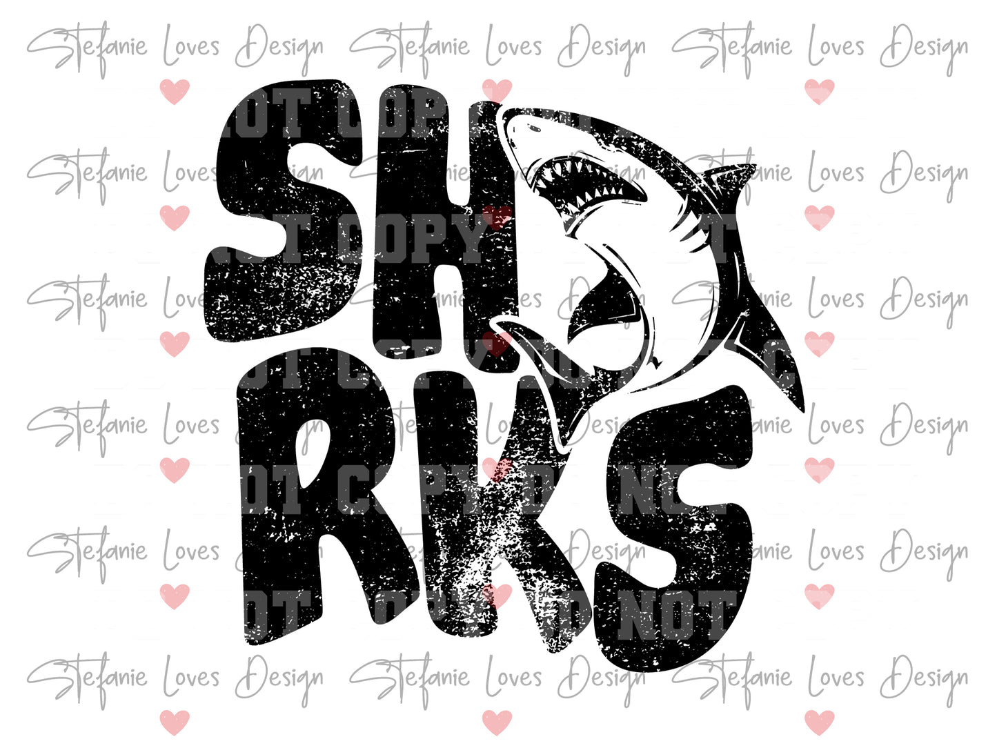 Sharks Grunge png, Sharks Stacked Shark Grunge Mascot