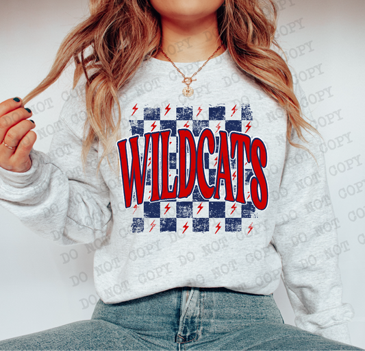 WILDCATS Checkered Rag Red & Navy