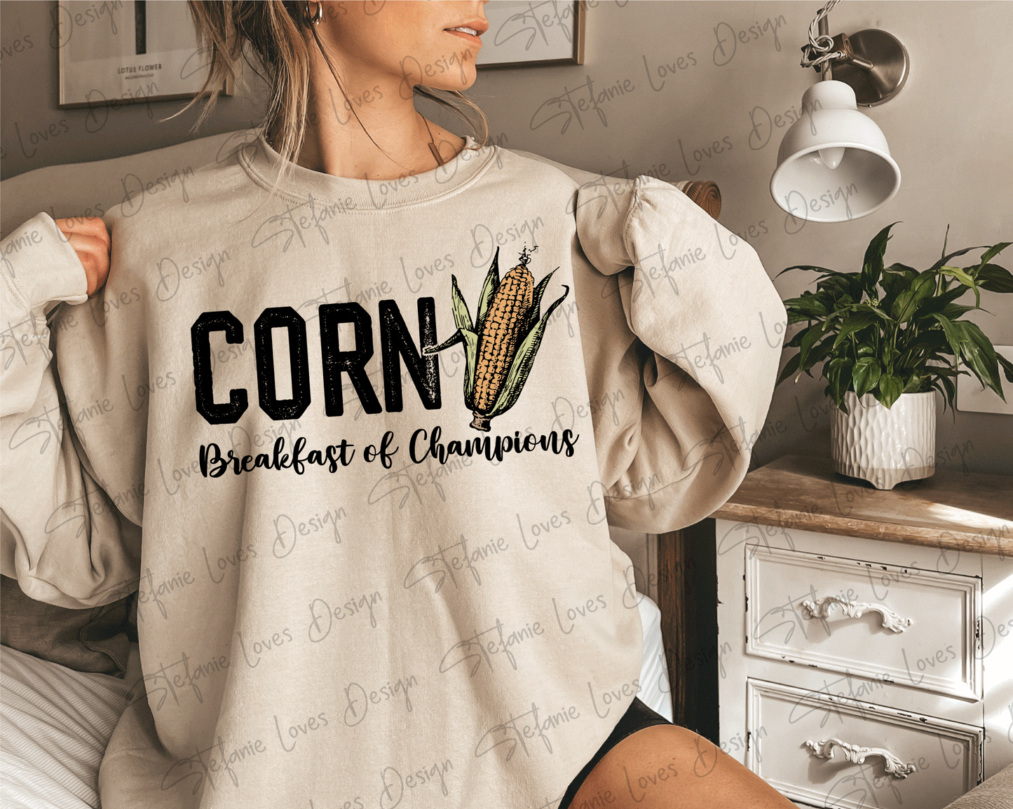 Corn Breakfast of Champions png, Digital Design