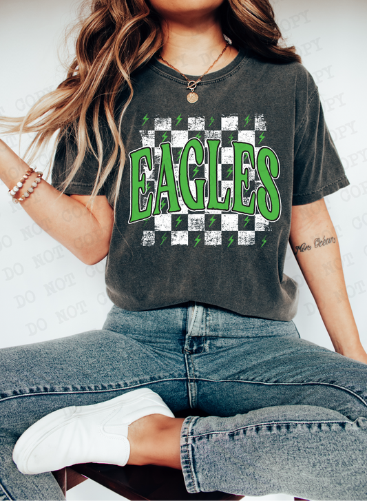 Eagles Checkered Rag Kelly Green & White Orange