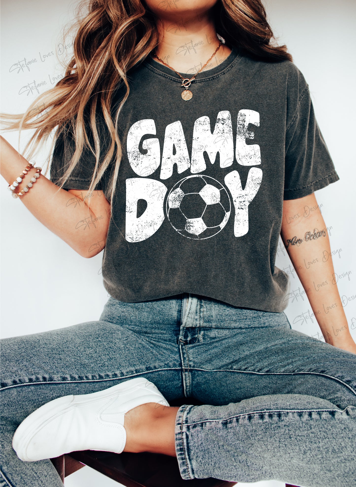 Game Day Soccer png, Distressed Game Day, Soccer png