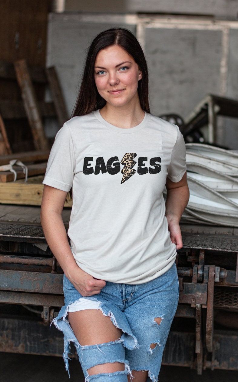 Eagles Distressed Lightning Bolt PNG, Leopard Lightning Bolt png, Eagles Mascot