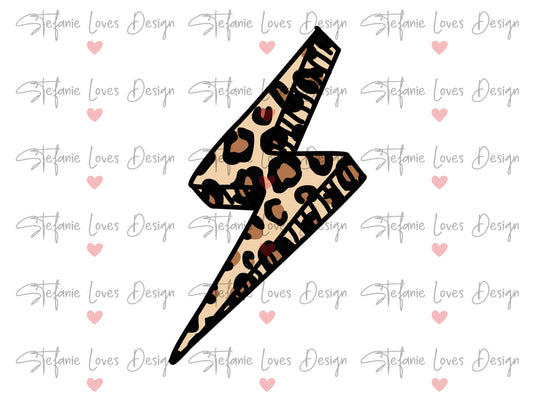 Leopard Lightning Bolt PNG, Lightning Bolt png, lightning bolt Digital Design, Leopard