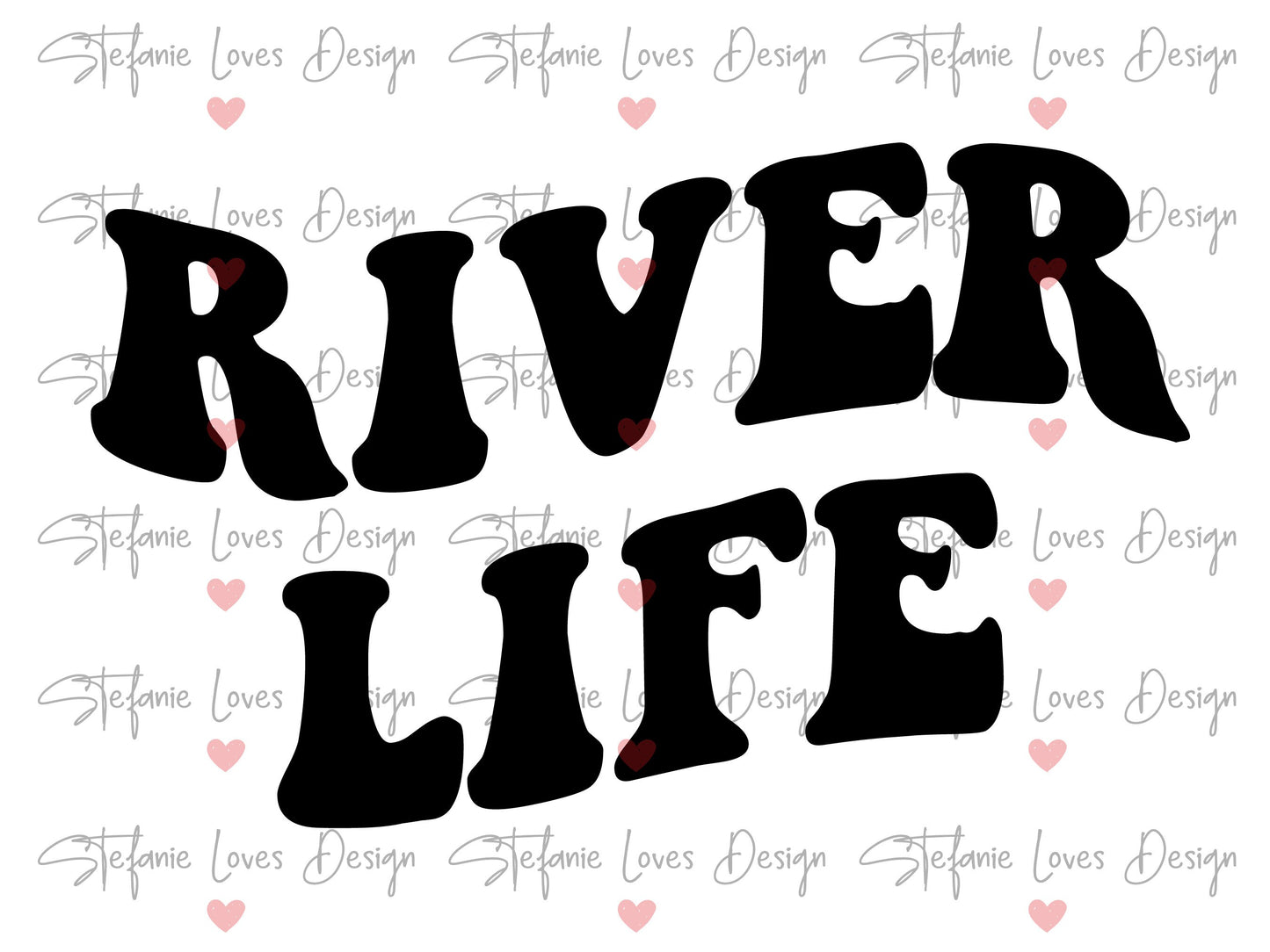 River Life svg, Wavy Letters Svg, Digital Design