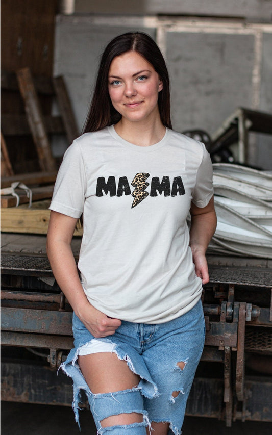 Mama png, Mom Life, Distressed Lightning Bolt PNG, Leopard Lightning Bolt png, Mama Tee Design
