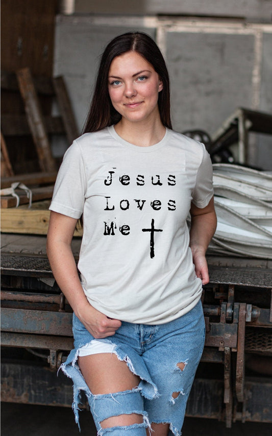 Jesus Loves Me svg, Christian Tee svg, Religious svg, Christian svg, Christian T-shirt design, Cricut Cut File, Sublimation File, DTF file