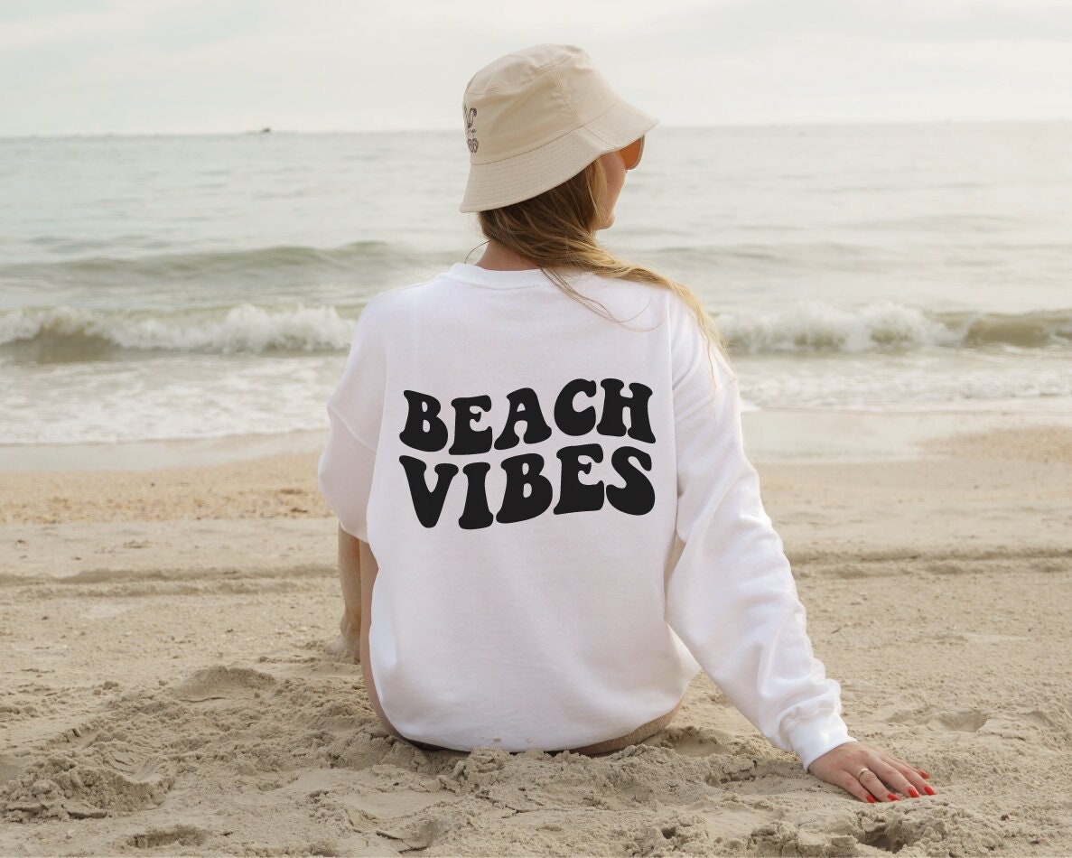 Beach Vibes svg, Beach Vibes Shirt, Wavy Letters Svg, Digital Design