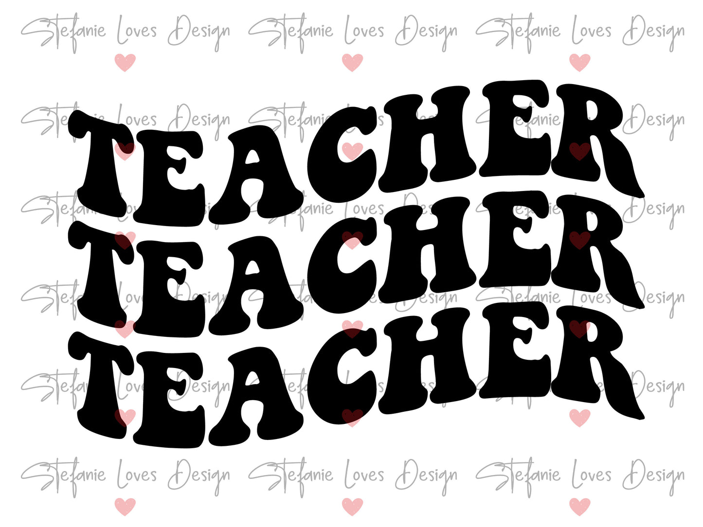 Teacher svg, Wavy Letters svg, Teacher Teacher Teacher svg, Retro Teacher svg