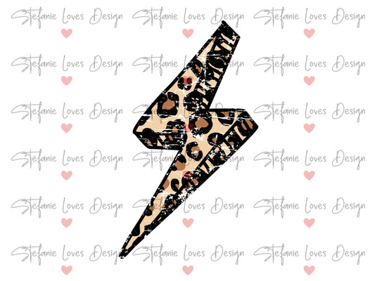 Lightning Bolt PNG, Leopard Lightning Bolt png, Distressed lightning bolt Digital Design