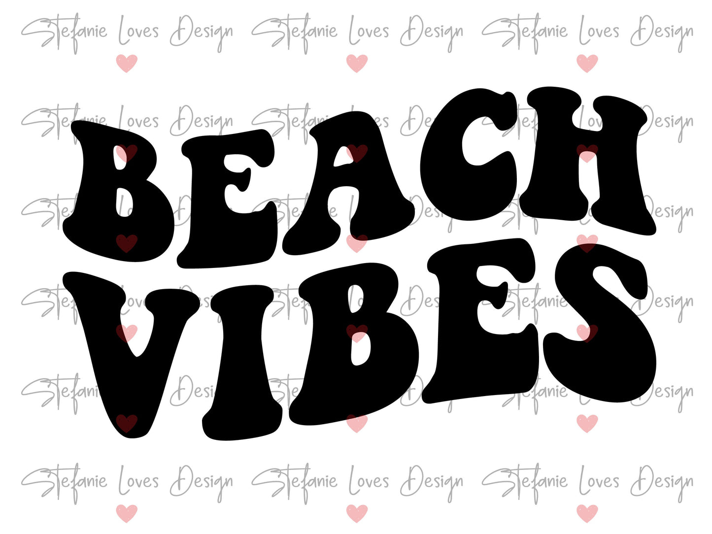 Beach Vibes svg, Wavy Letters Svg, Digital Design