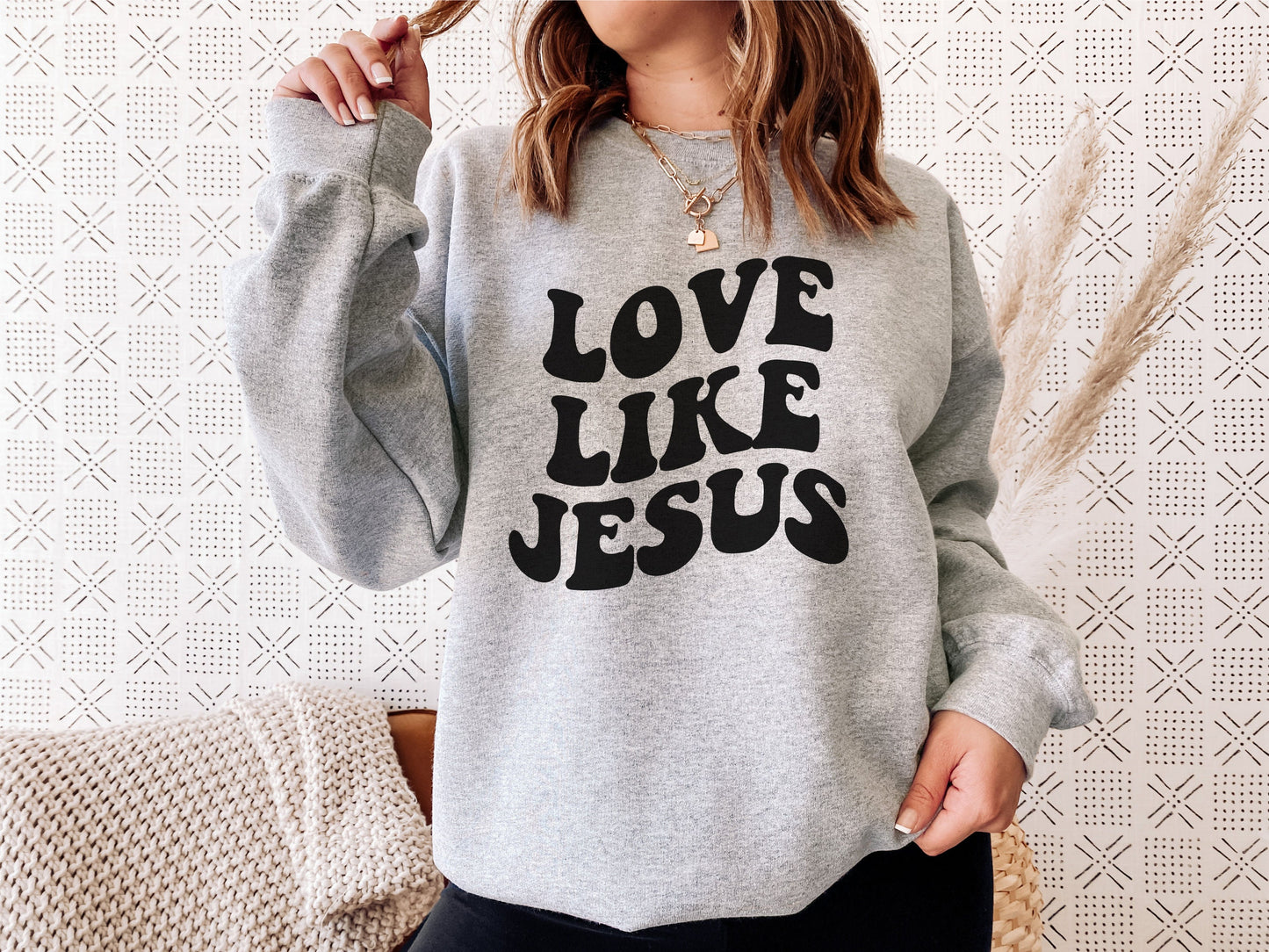 Love Like Jesus svg, Inspiration, Christian, Retro Wavy Letters